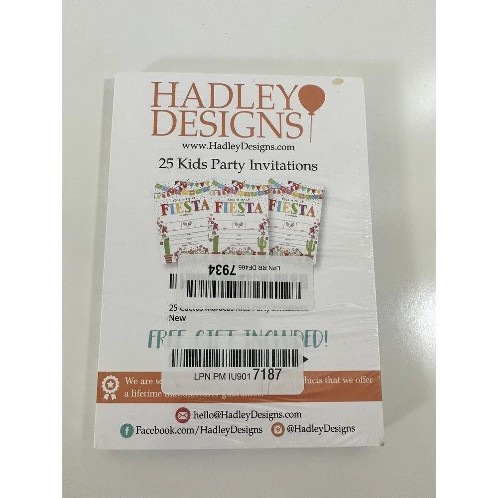 Hadley Designs Fiesta Party Invitations‎ Kids Birthday 25 Pack Envelopes