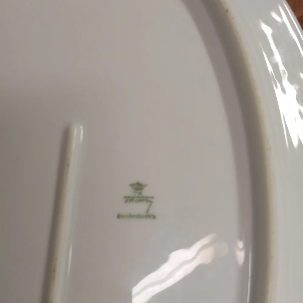 TK Thuny 12” Octagon Meat Platter Serving Czechoslovakia  Porcelain Rare Vintage
