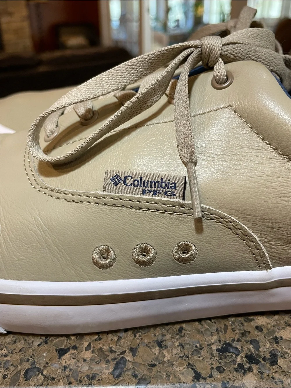 Columbia Slack Tide Lace Dockside PFG Boat Shoe Grip Oxford Tan Truffle Sz 14