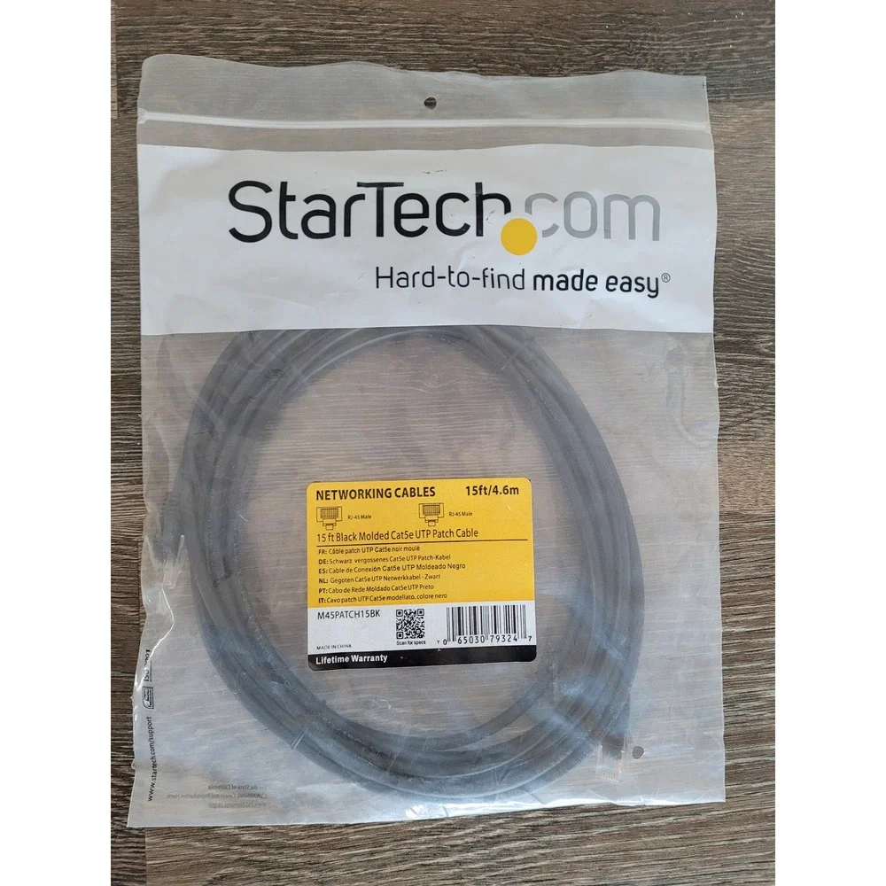 StarTech.com 15ft Black Molded‎ Cat5e UTP Patch Cable - Networking Cables