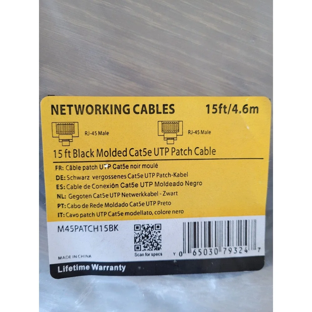 StarTech.com 15ft Black Molded‎ Cat5e UTP Patch Cable - Networking Cables