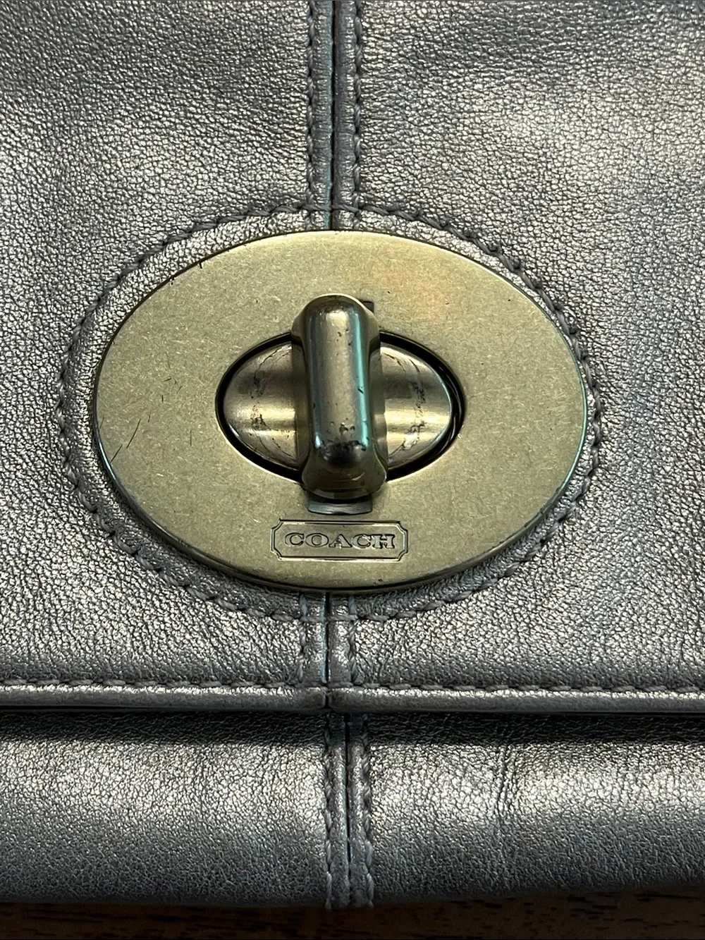 Vintage Coach Madeline 13680 Metallic Gold Fold Over Clutch
