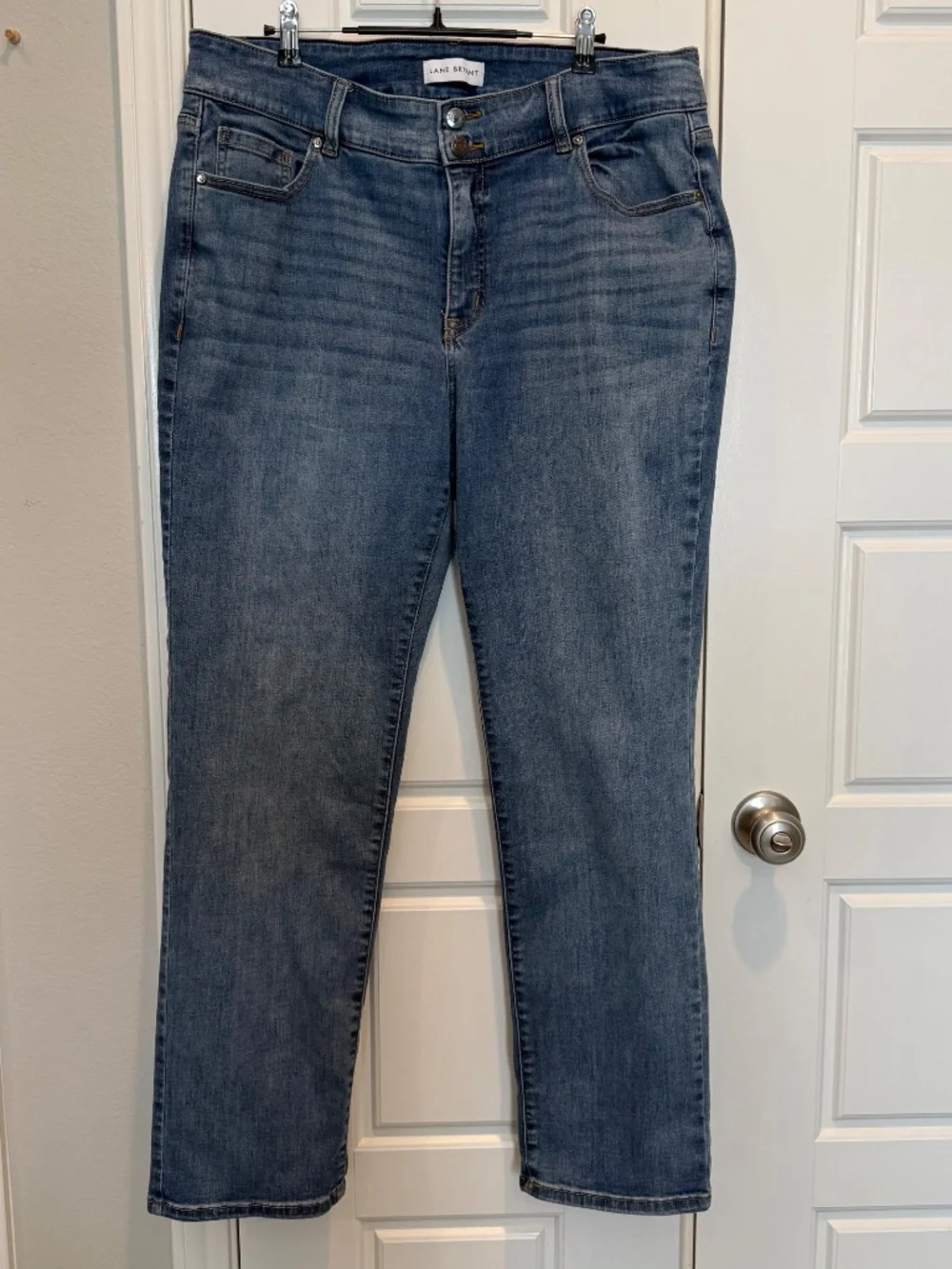 Lane Bryant Women's 18 Mid Rise Jeans Double Button Stretch Denim