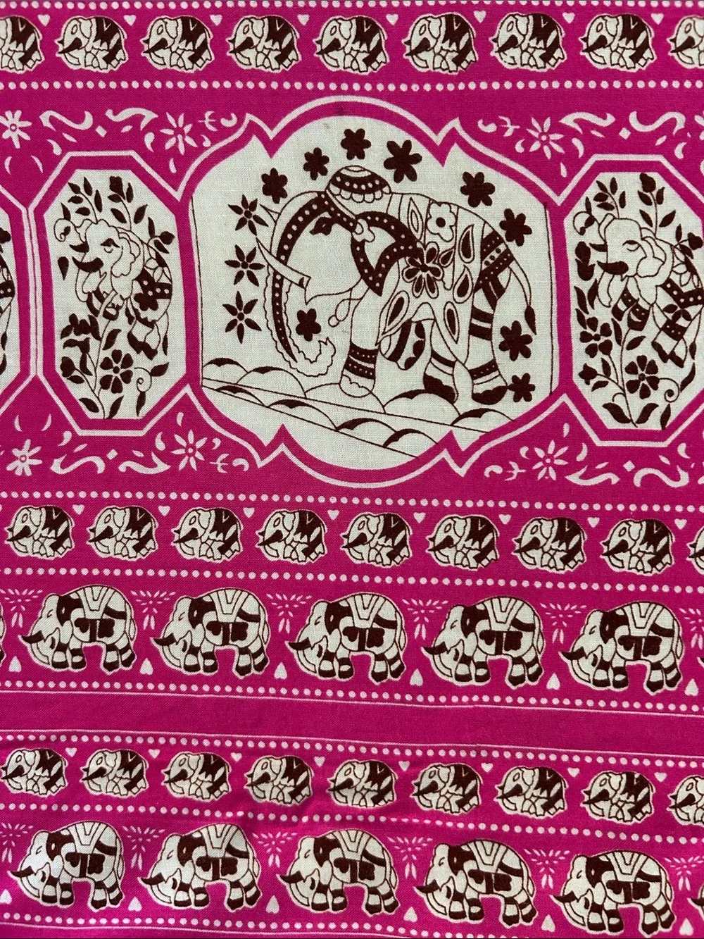 Bright Pink Elephant Print Sarong Scarf Wrap, Perfect for a Cruise or Resortwear