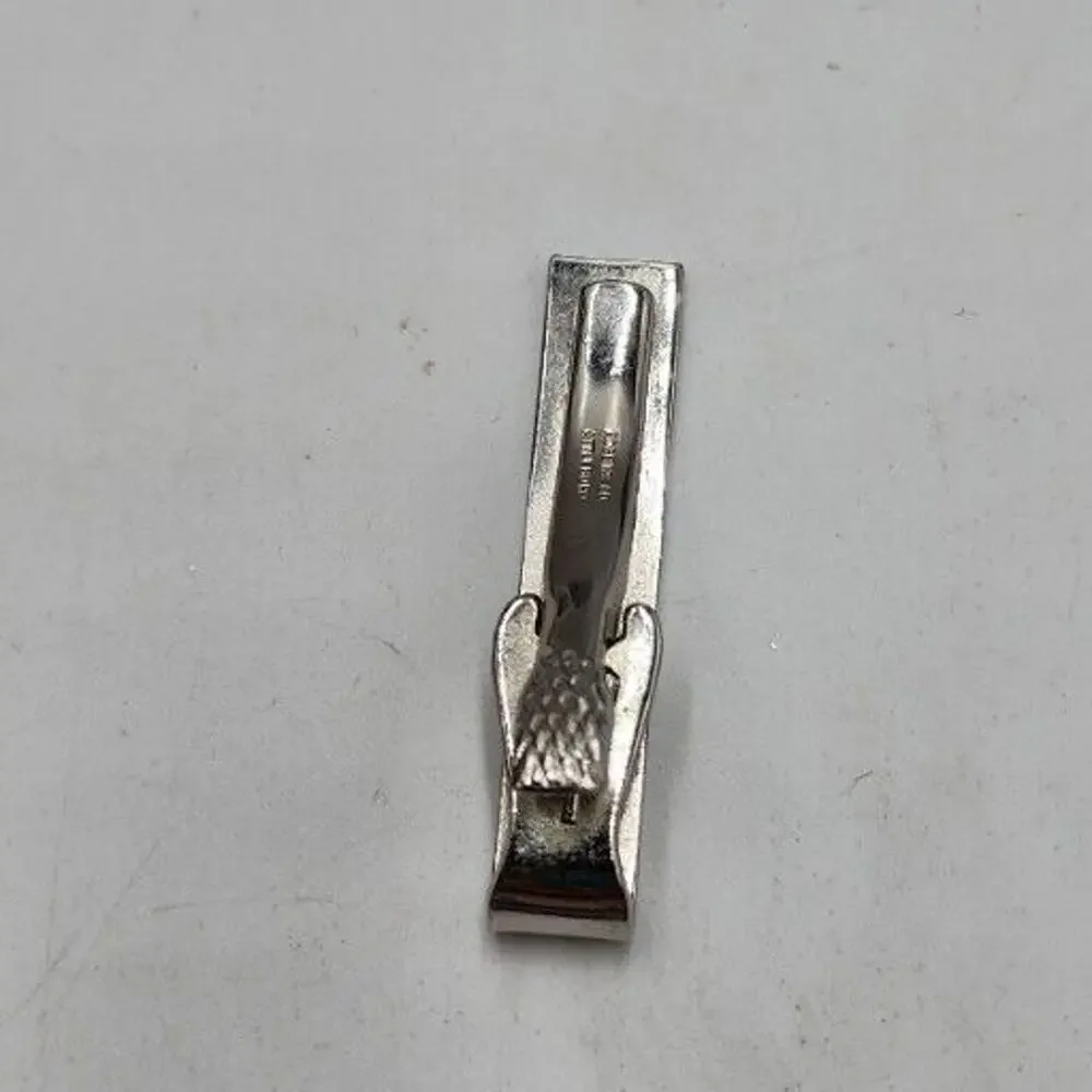 Vintage DuPont Chemical Advertising Silver Tone Tie Bar Clip Robbins Attleboro