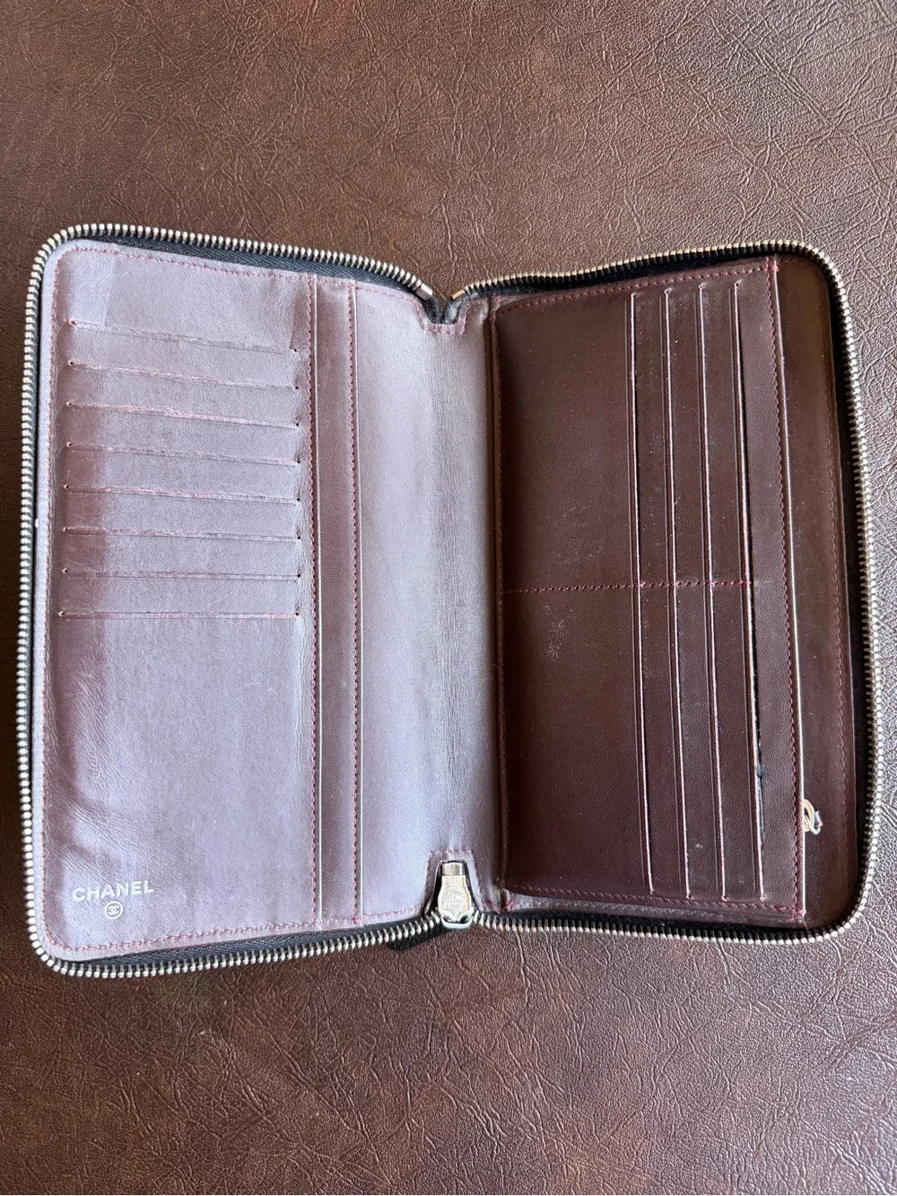 Chanel Caviar Quilted Large Zip Around Wallet