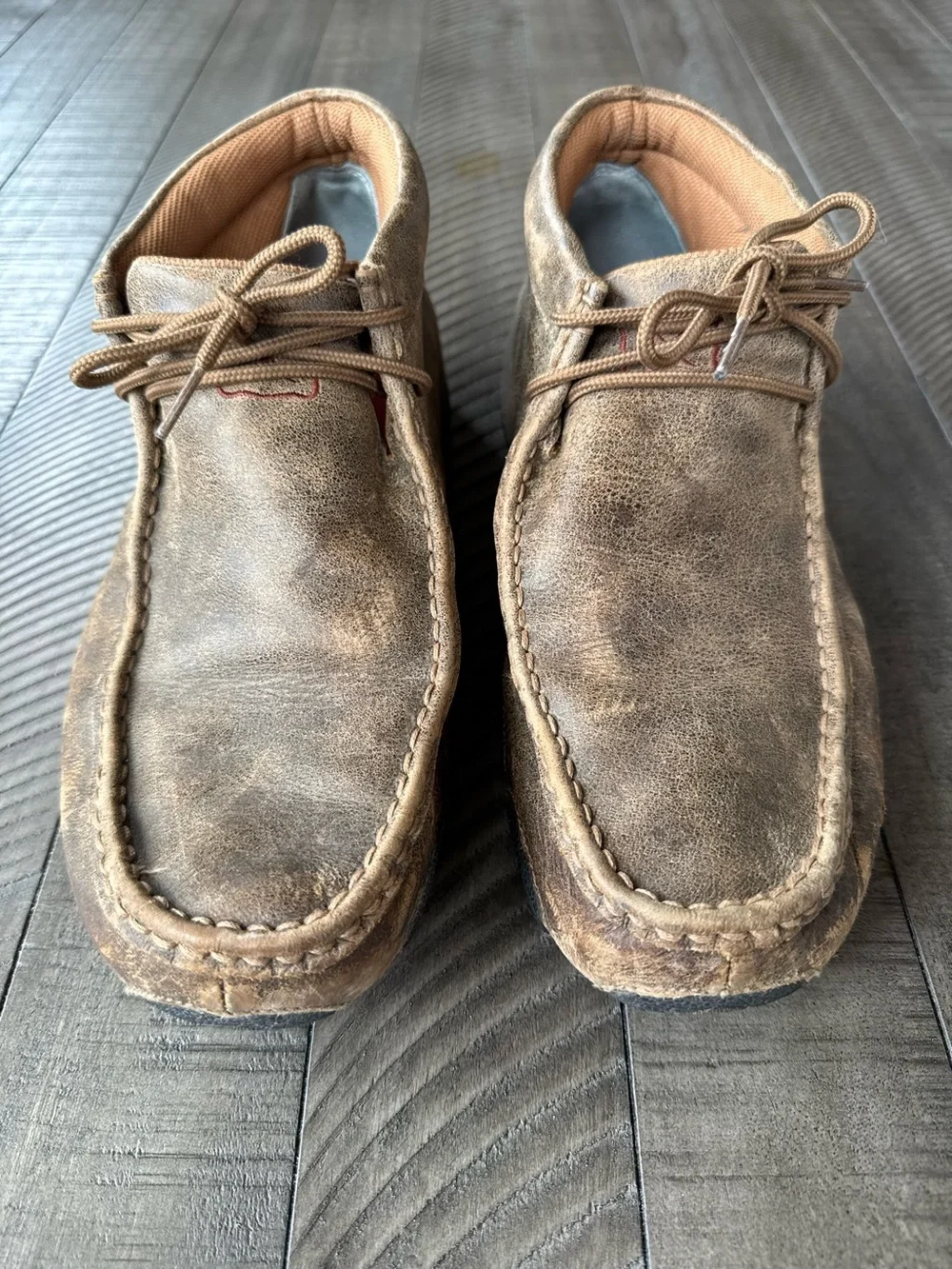 Twisted X Driving Leather Moccasin Chukka Distressed Boots Men’s Size 10.5