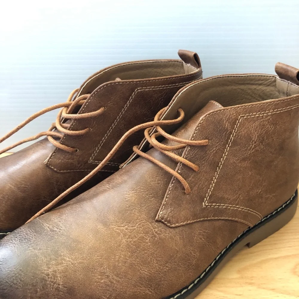 metro charm. Brown lace up booties