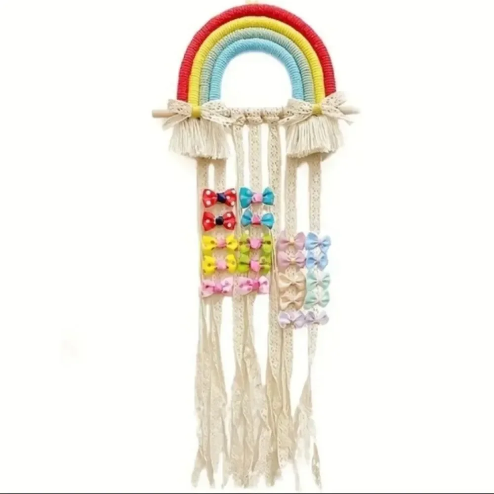 New red rainbow hair bow organizer display holder girls