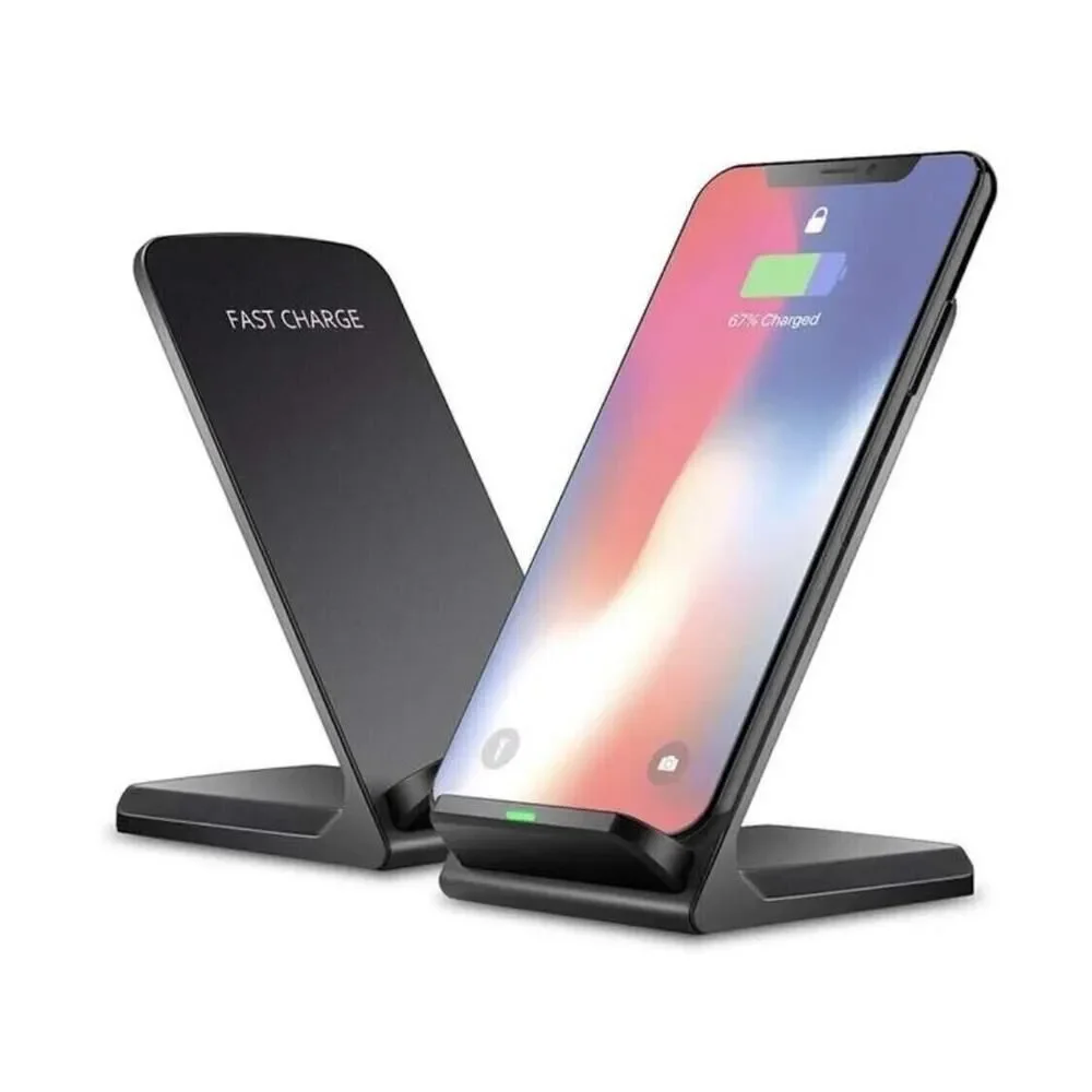 2 Coils Fast QI Wireless Charger Charging Stand Dock NEW Samsung iPhone
