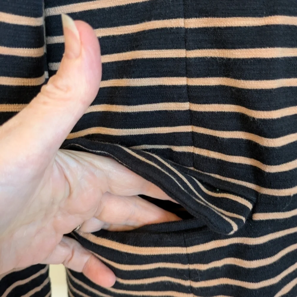 J. Crew Black and Tan Striped Collar Shirt