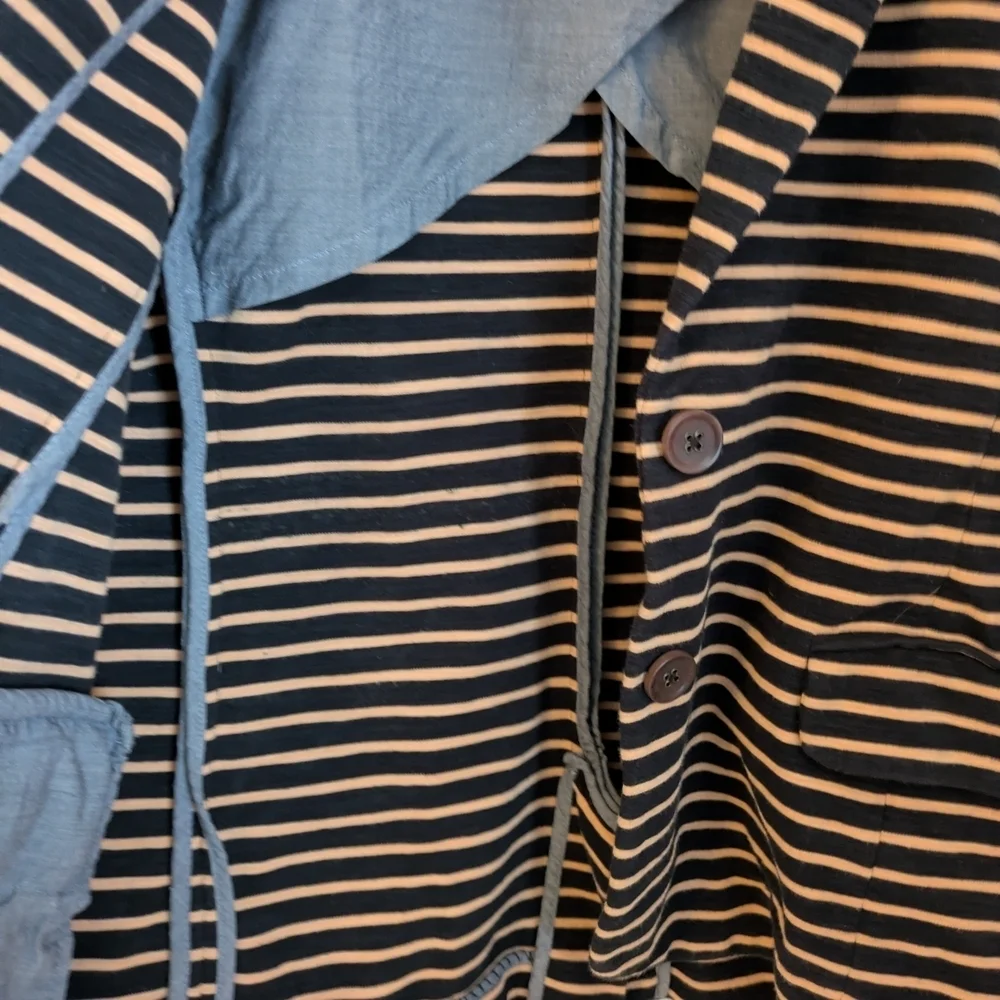 J. Crew Black and Tan Striped Collar Shirt