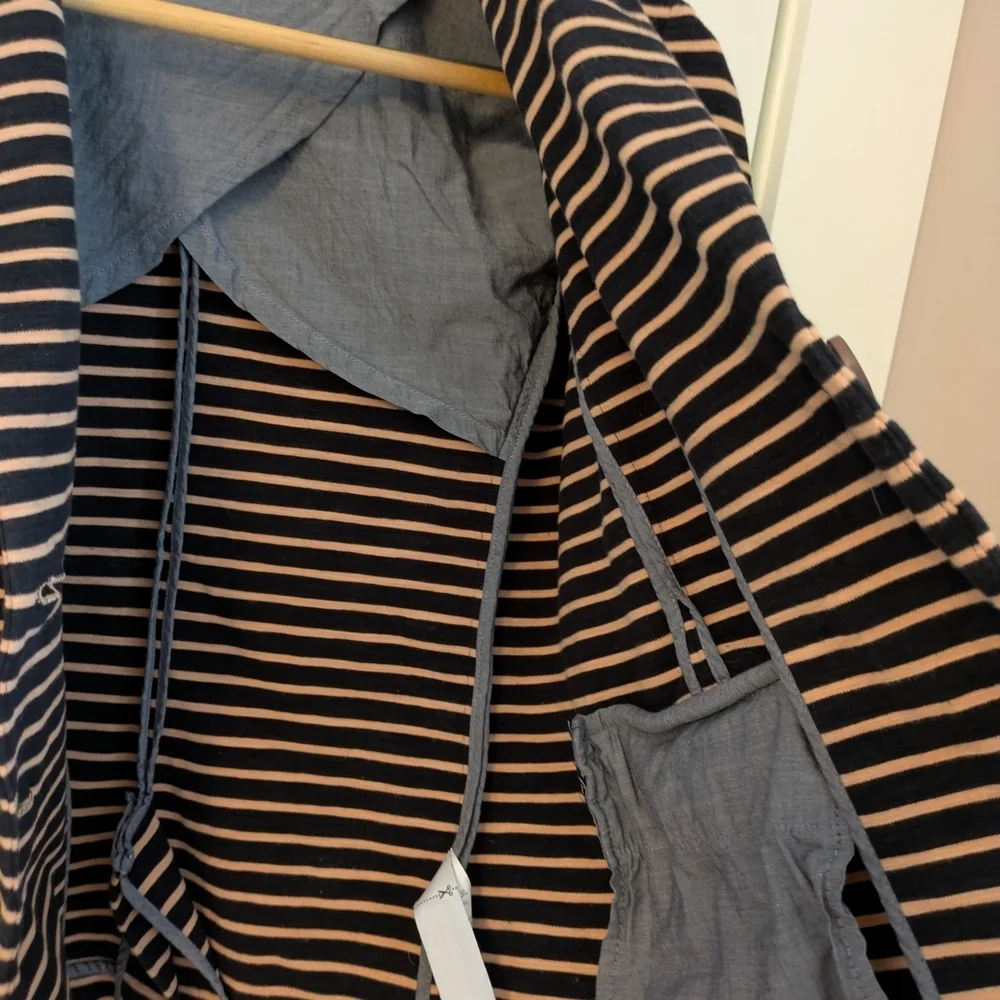 J. Crew Black and Tan Striped Collar Shirt