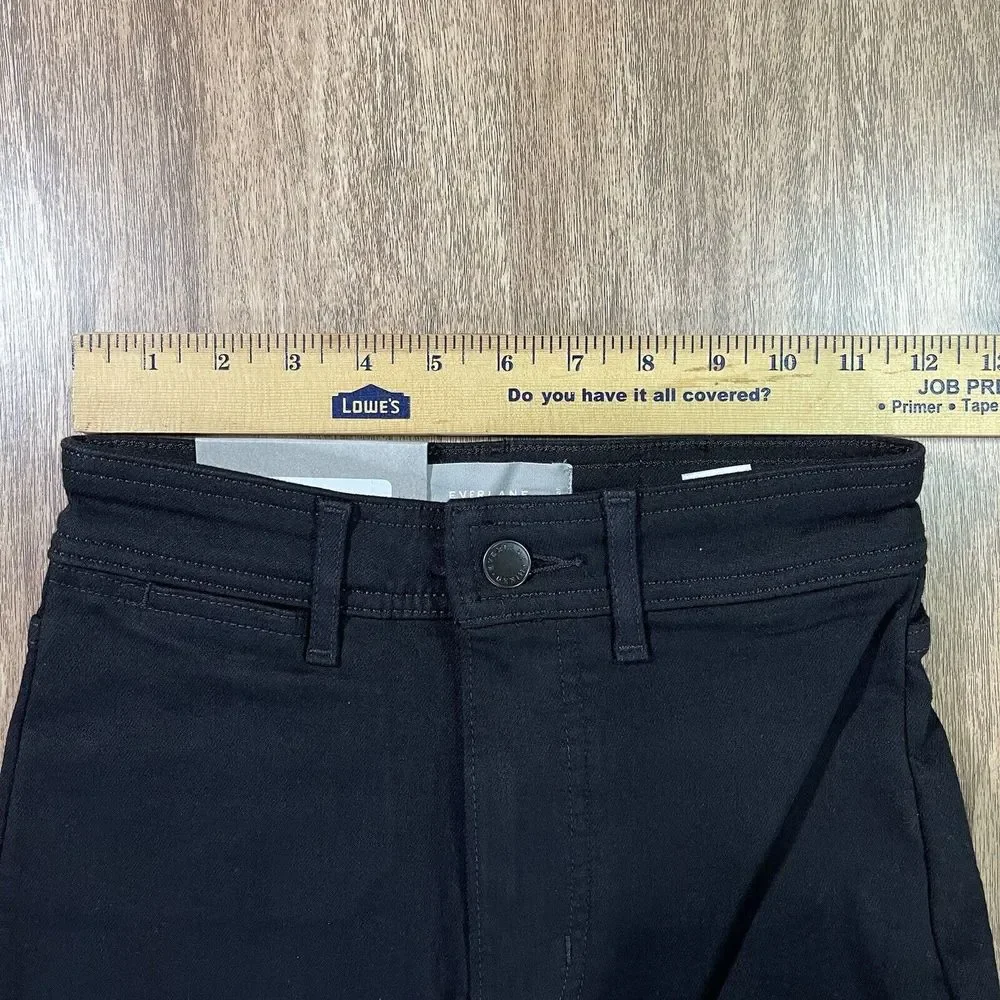 NWT Everlane The Way High Split Hem Black Wash Denim Skinny Jeans Womens Size 25
