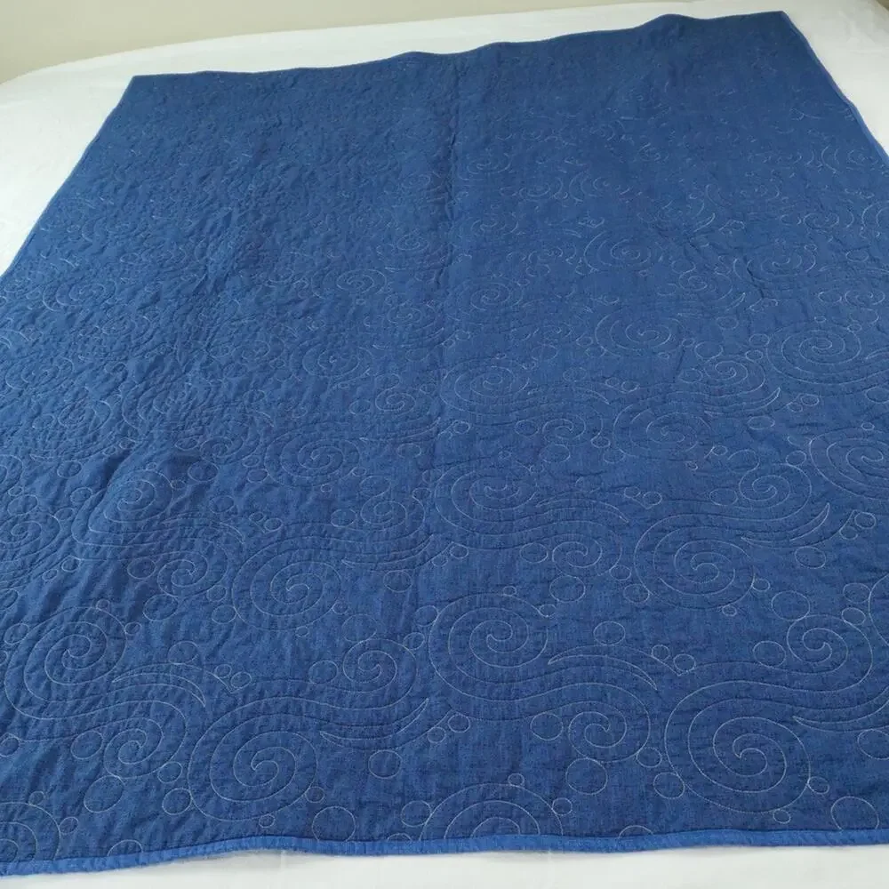 Coastal Nautical Patchwork Quilt Novelty‎ Beach House Summer Wall Throw 67 x 51