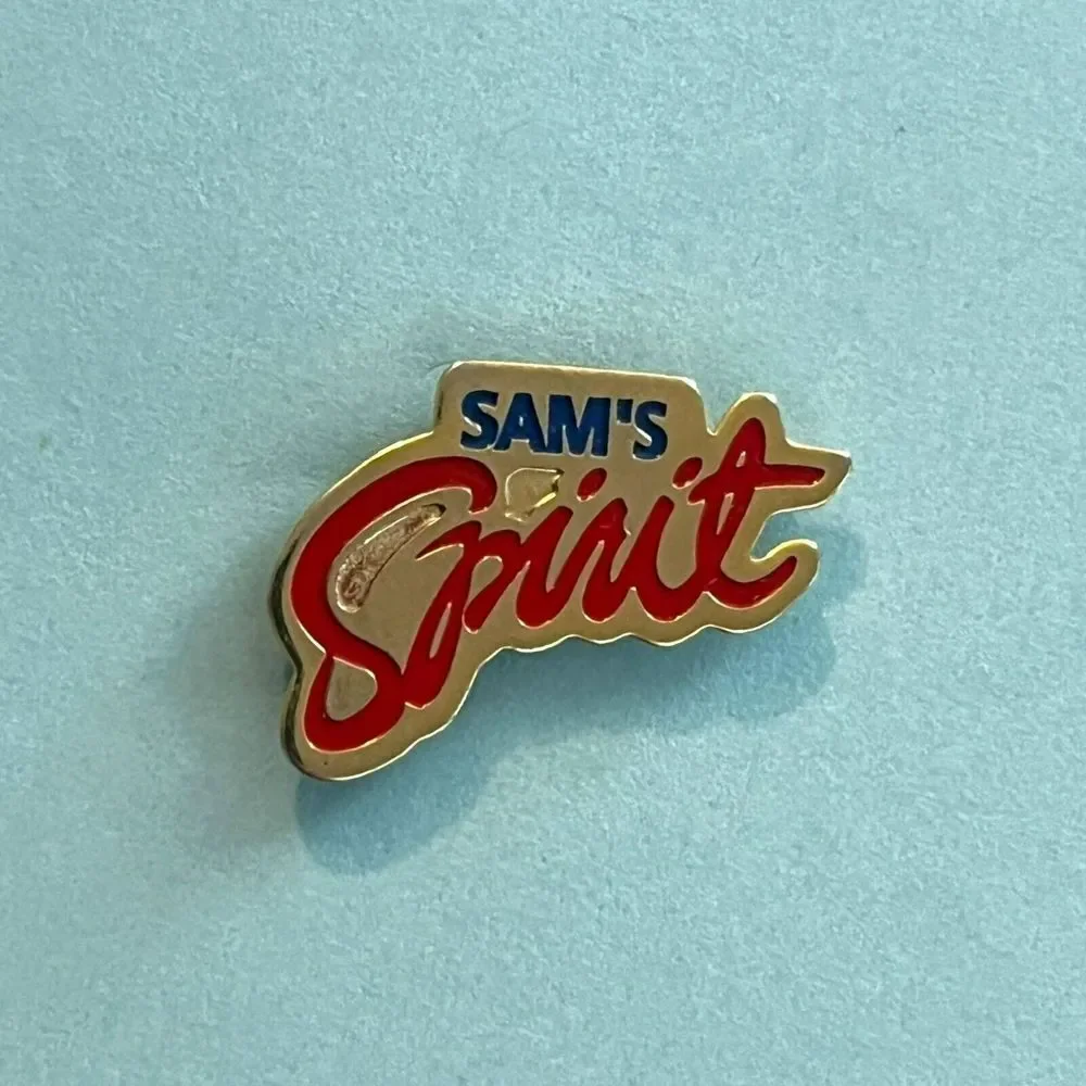 Vintage Sam's Club Spirit Badge Pin Metal Gold Trim Associate Employee‎