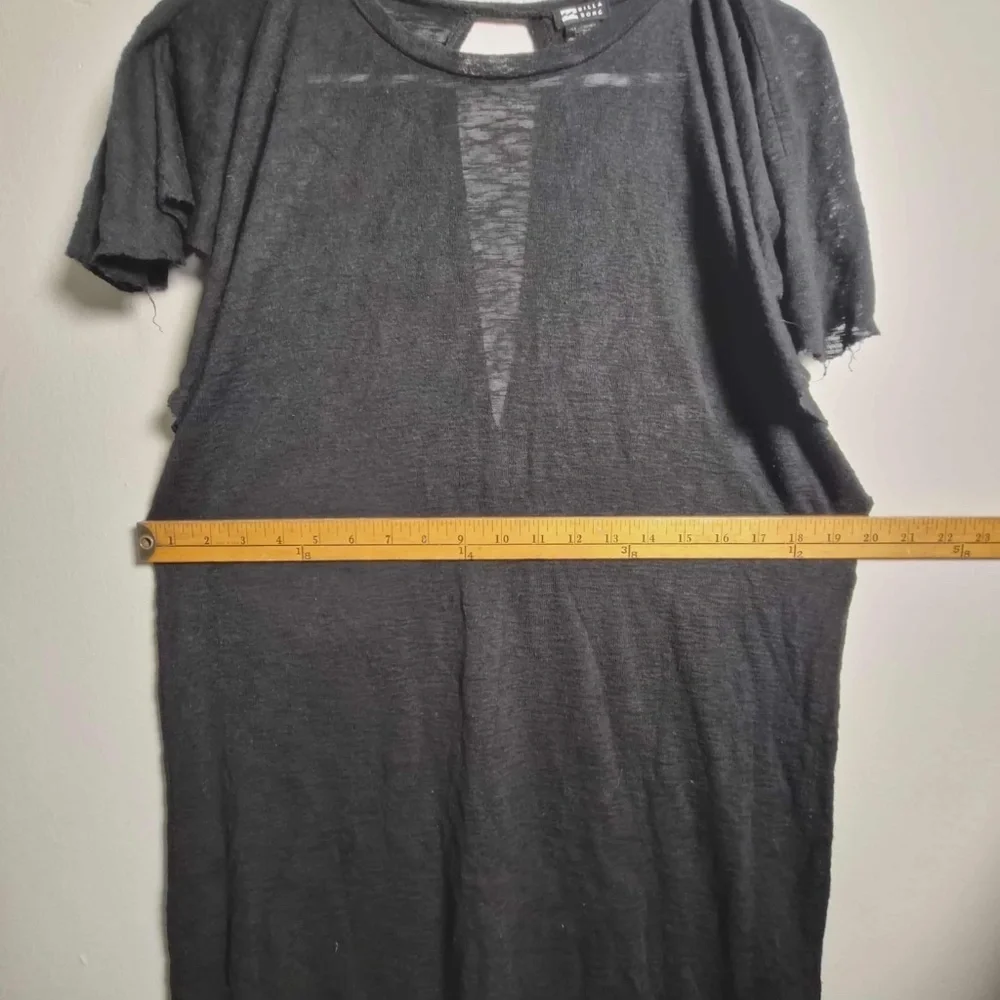 Billabong Out For Waves Sheer Coastal Cover Up Burnout Knit Fluttery Tunic Top L