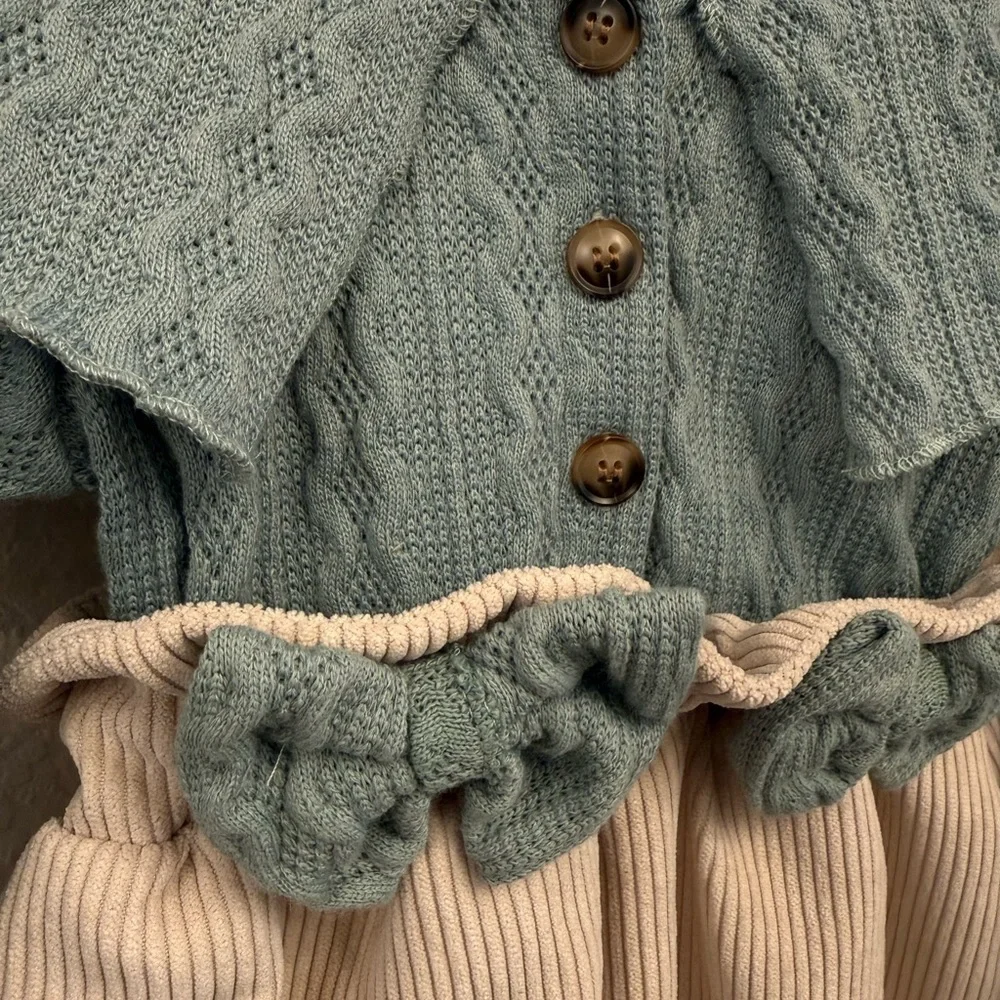 Mint Green and Cream Baby Romper