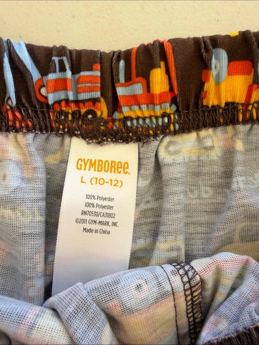 NWT Gymboree Orange and White Construction Pajama Set