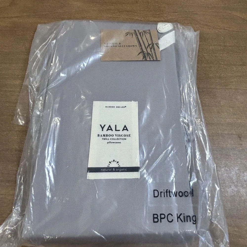 Yala Bamboo Viscose Twill Pillowcases King Driftwood Gray Set Of 2 Organic