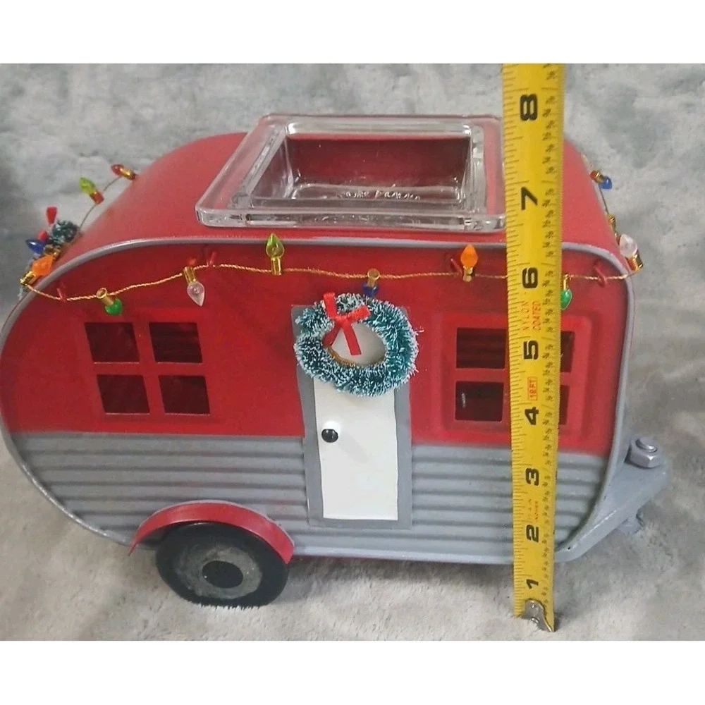 Scentsy‎ Christmas Camper Wax Warmer Winter Holiday Lights Wreath Metal READ