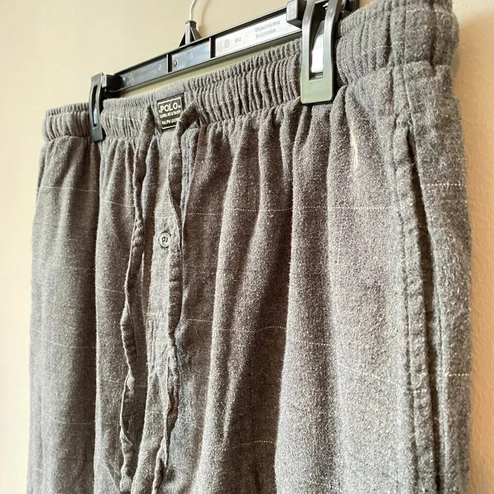 Vintage Polo Ralph Lauren Men's XL Flannel Plaid Straight Leg Lounge Sleep Pants