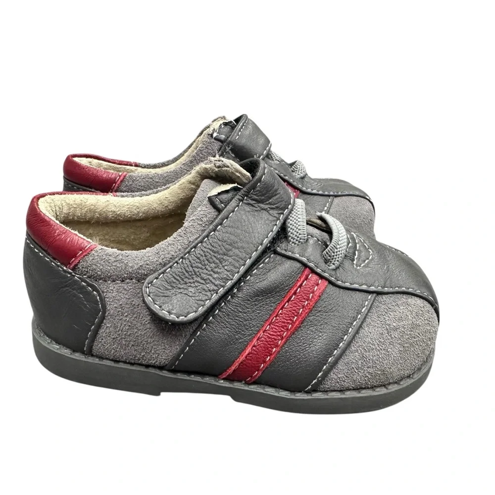 See Kai Run Emilio Shoes Gray Red Velcro Size 4‎