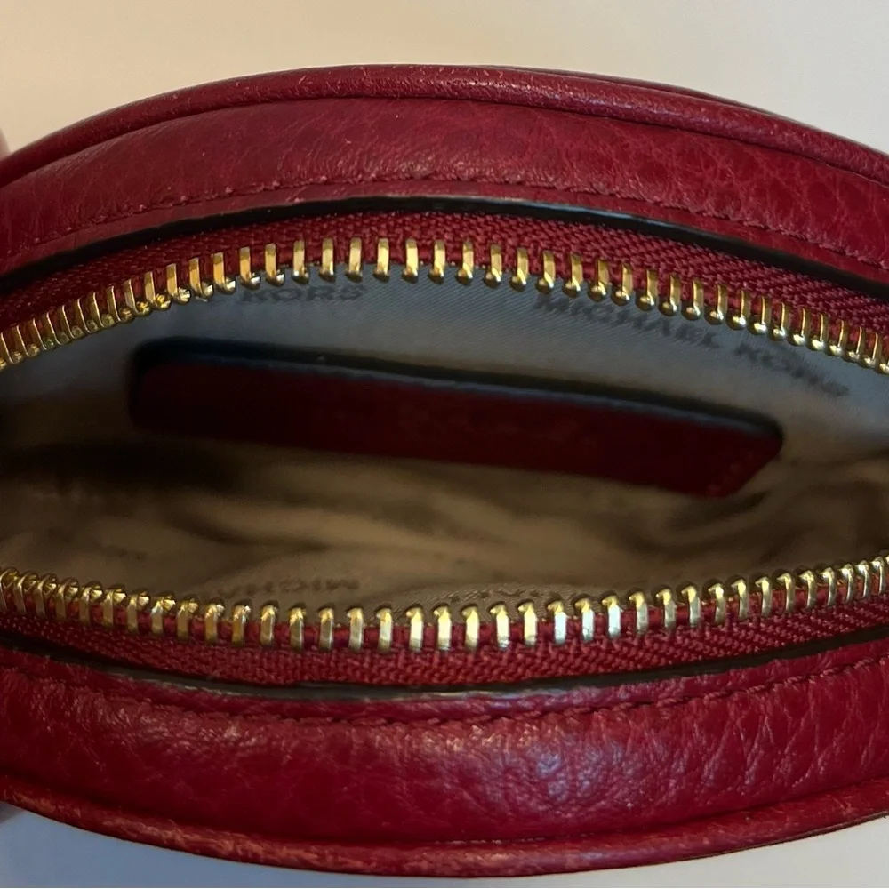 MICHAEL KORS Red With Gold Studded Wristlet