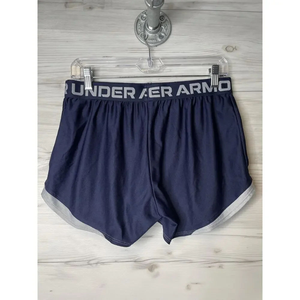 Under Armour Shorts‎ Womens Medium Navy Blue Athletic Running Loose Fit 1362517