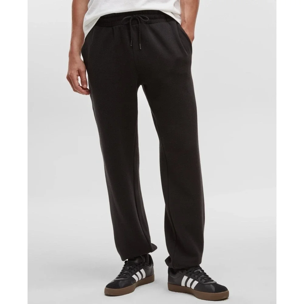 Mode of One Mens Regular Fit Fleece Joggers in Deep Black Size L‎  new
