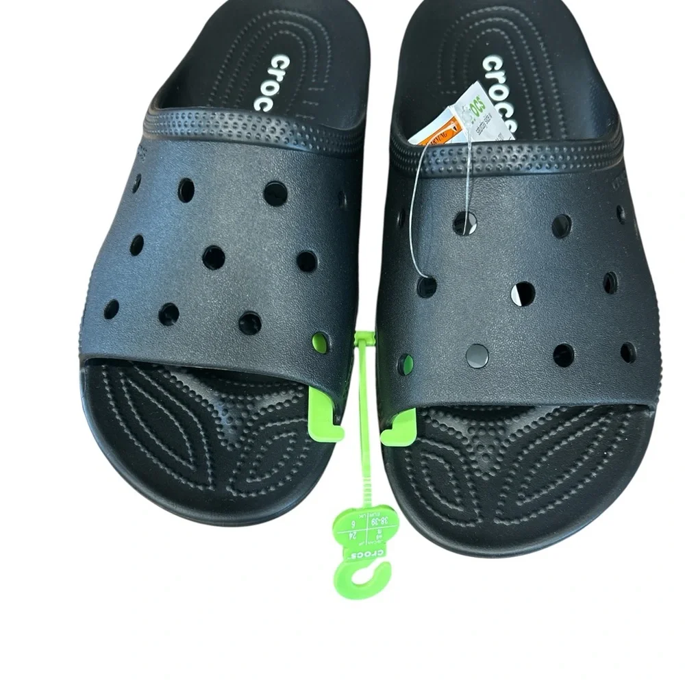 Crocs Classic Slide Black Men 10 Casual Slip On Sandal 213294-001