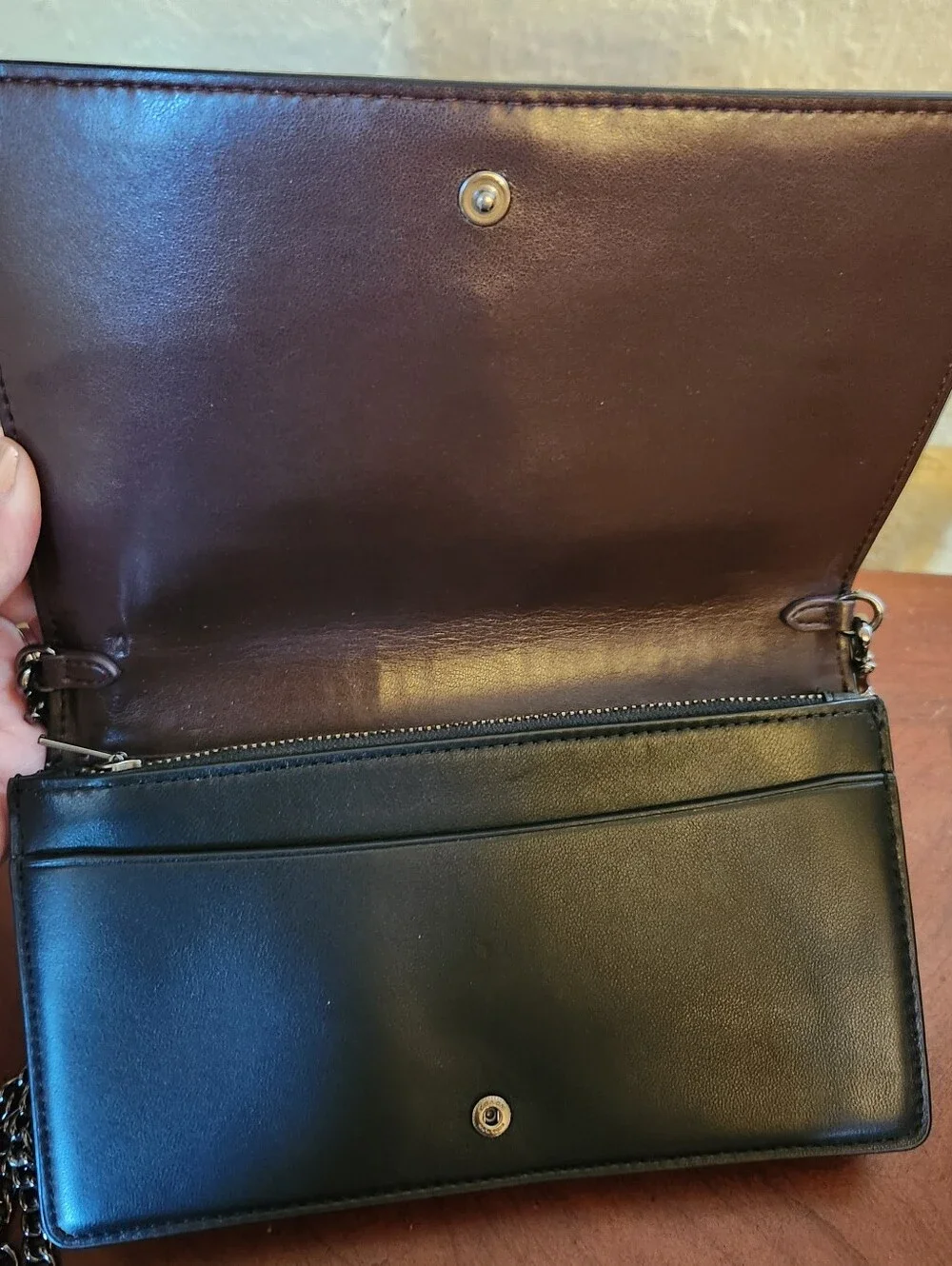 🌈 COACH Callie Foldover Rainbow Ombré Chain Clutch Bag