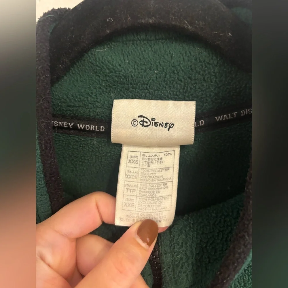 Vintage Walt Disney Disney world green fleece 1/4 zip jacket