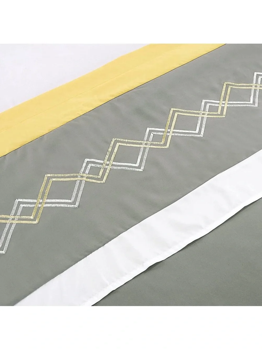 Gray and Yellow Window Curtain Panel set -