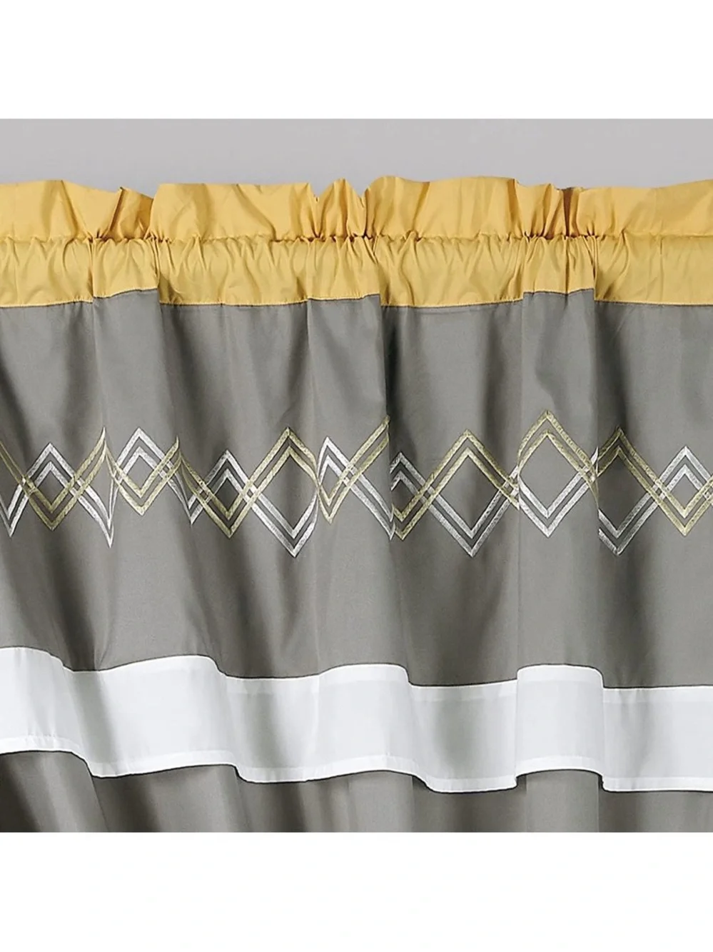 Gray and Yellow Window Curtain Panel set -