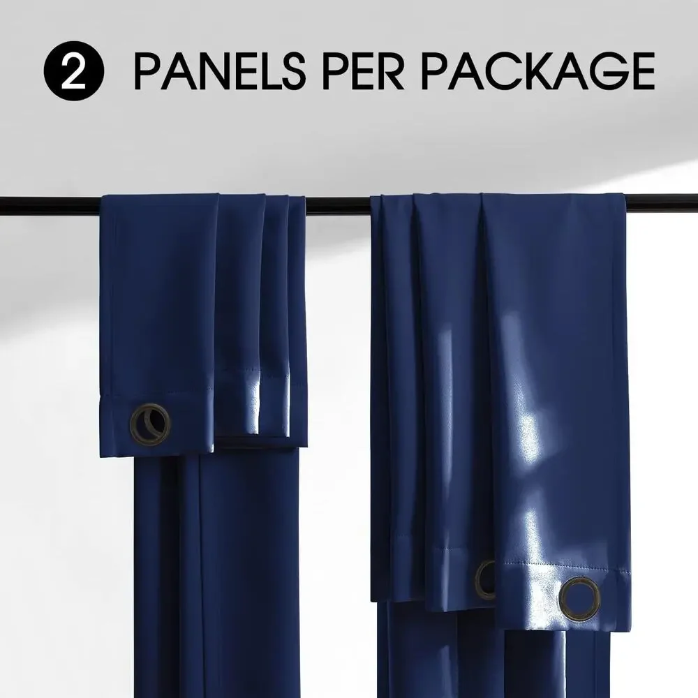 100% Blackout Curtains 2 Panels, 52 X 96” each
