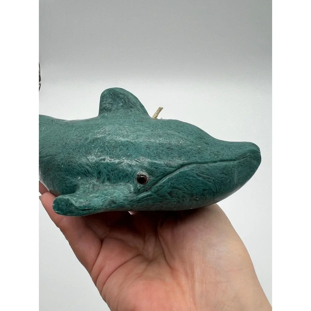 Vintage 90s Dolphin Wax Candle Nautical Whimsy Retro Ocean Marine Decor
