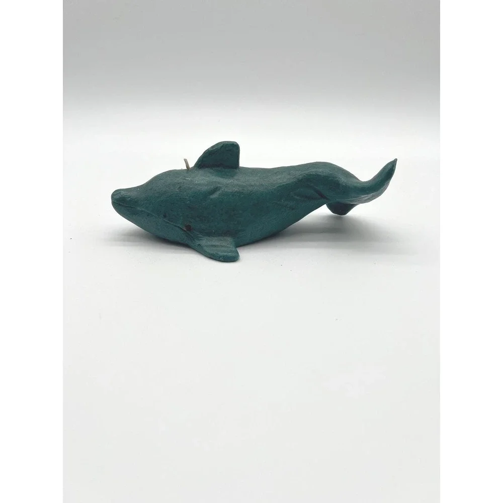 Vintage 90s Dolphin Wax Candle Nautical Whimsy Retro Ocean Marine Decor
