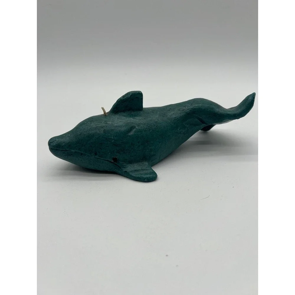 Vintage 90s Dolphin Wax Candle Nautical Whimsy Retro Ocean Marine Decor