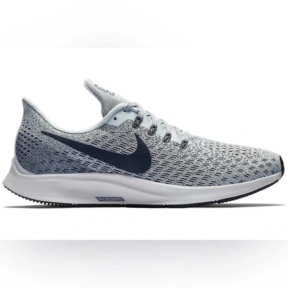 Nike Zoom Pegasus 35 Knit Gray and Blue Running Shoes Size 6.5