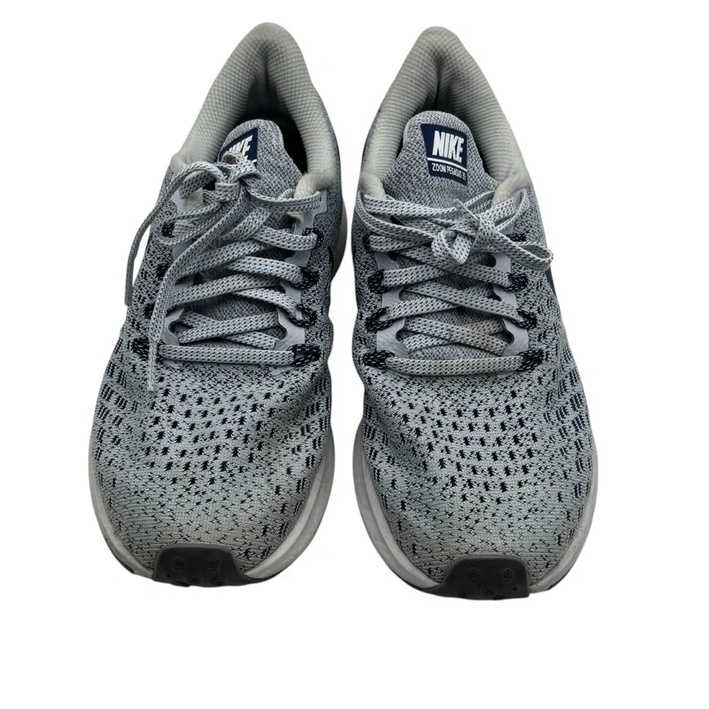 Nike Zoom Pegasus 35 Knit Gray and Blue Running Shoes Size 6.5