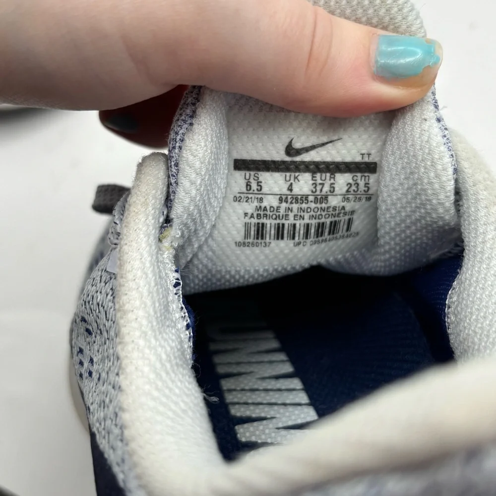 Nike Zoom Pegasus 35 Knit Gray and Blue Running Shoes Size 6.5