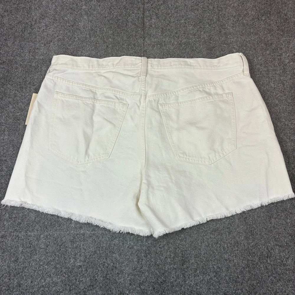 Universal Thread White 90s Baggy Denim Shorts High Rise Frayed Hem Womens 16 NWT