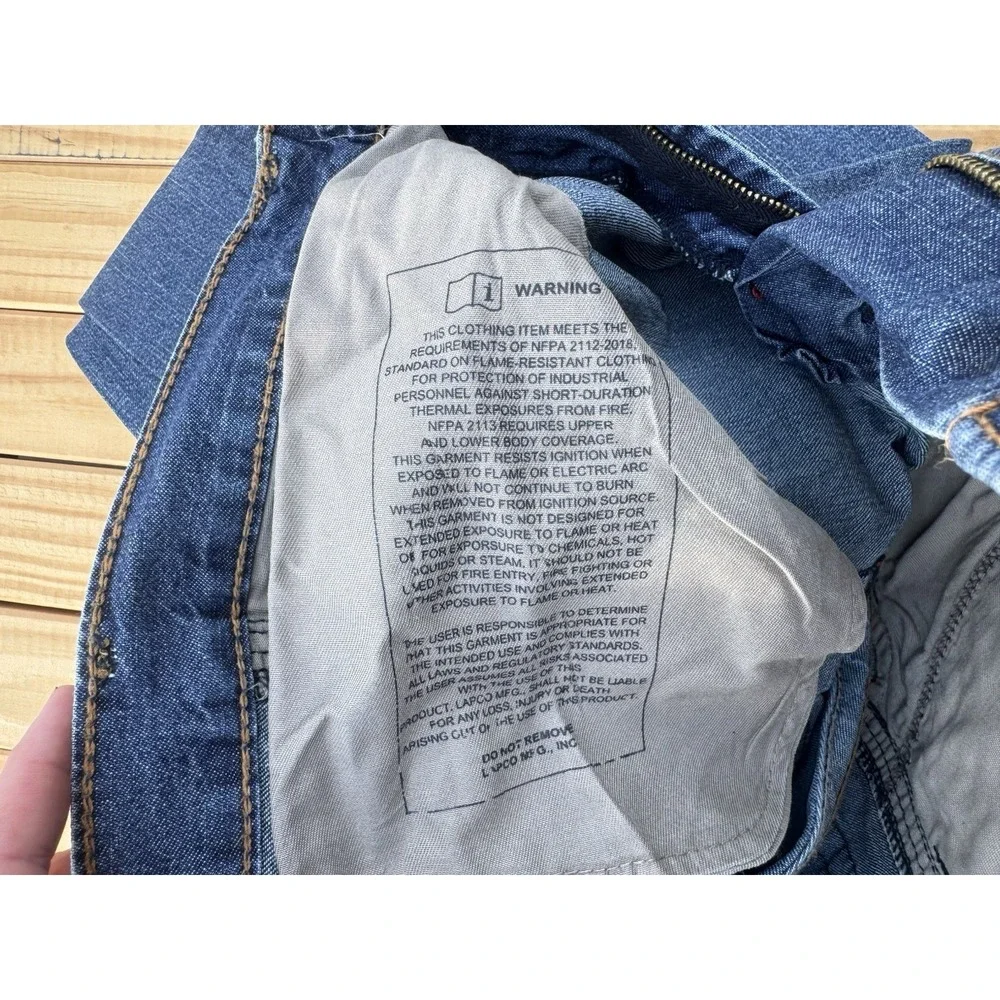LAPCO FR Fire Resistant Jeans Mens 30x34 Straight Leg Denim P INDM10 Modern Fit