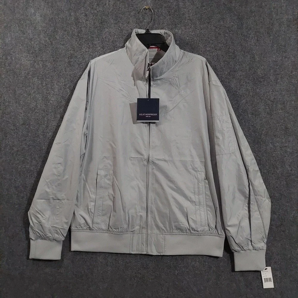 Weatherproof Regatta Jacket Mens XL Gray Windbreaker Water‎ Repellent Nautical
