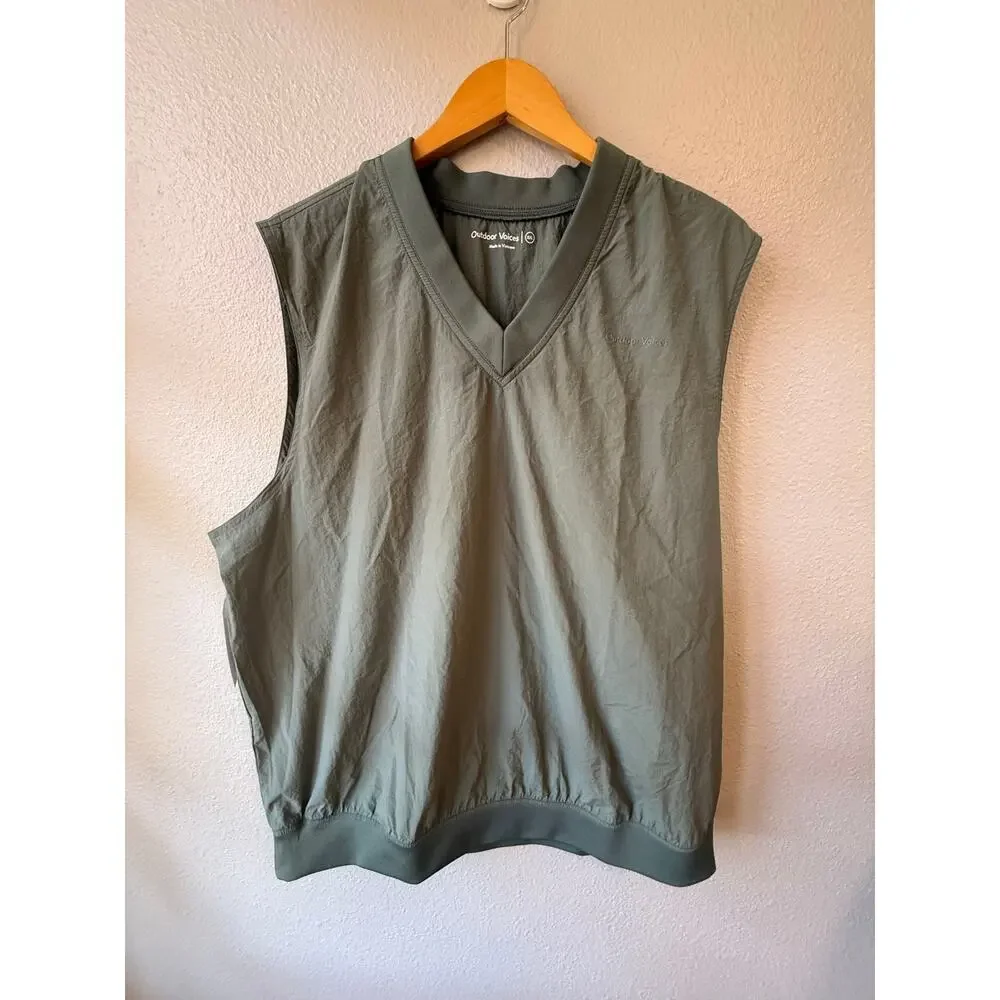 Outdoor Voices RecTrek‎ Vest Men XXL Green NEW V-Neck Gorcpre Activewear