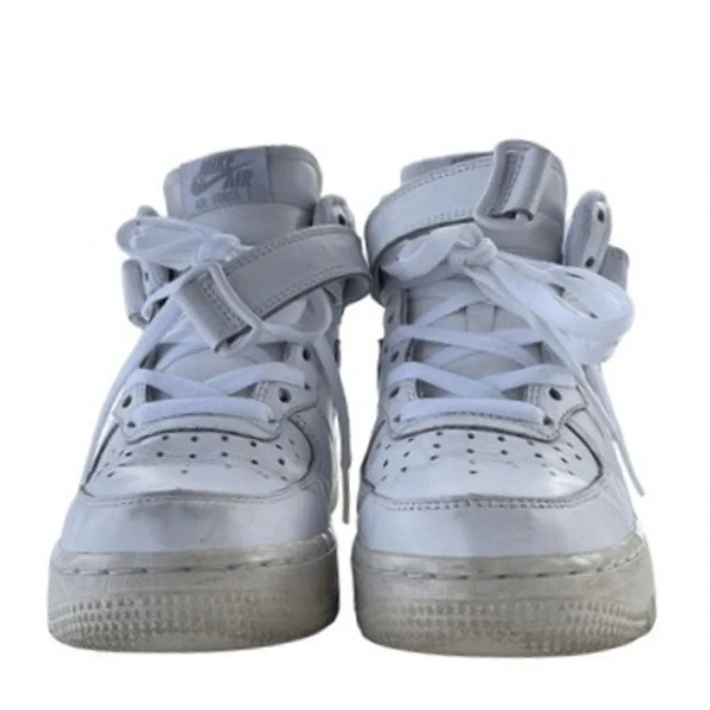 Nike Air Force 1 High NikeiD‎ Custom 2015 White Leather Aged Sole Rare Sz 5.5/7W