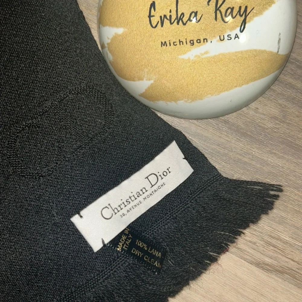 Dior Black CD Monogram Long Scarf‎