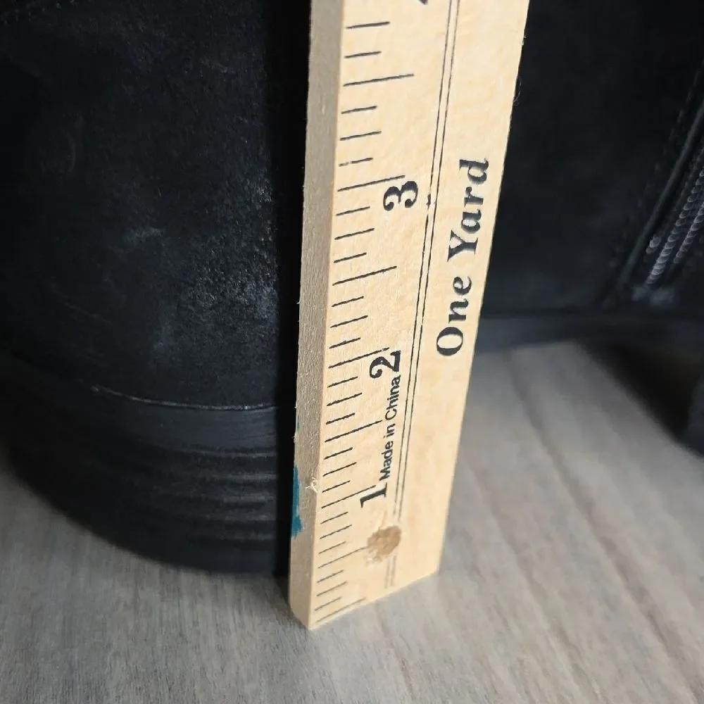 Born Hayden Knee High Riding Boots, Black Suede, Women's Size 5.5M