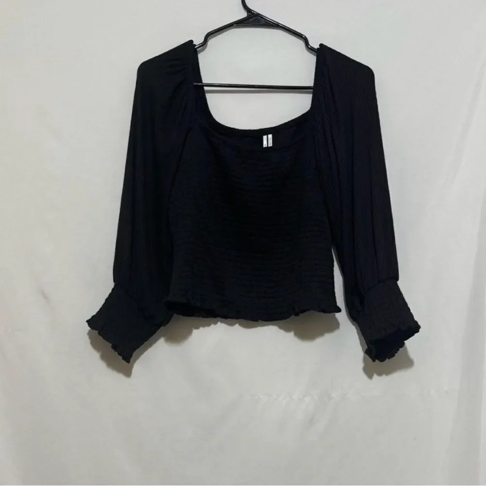 Black Anthropologie Ruched Top